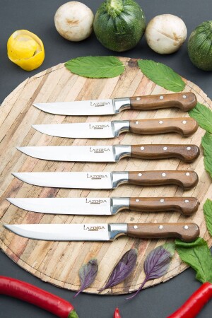 Küchenmesser-Set, Fleisch, Obst, Gemüse, Brotmesser, 6 Stück (1-2-3) - 3