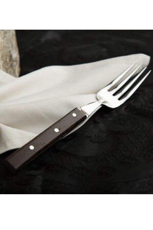 Küchenmesser-Set, Steak- und Fleischgabel, Restaurant, stilvoller Griff aus Wengeholz, 6 Stück, kitchen306 - 5