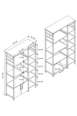 Küchenständer 2 Abdeckungen 8 Regale Kaffeeecke Küchenregal Küche Bango Pine Bfg-Mtfk-Stand-2Kpk8Raf - 4