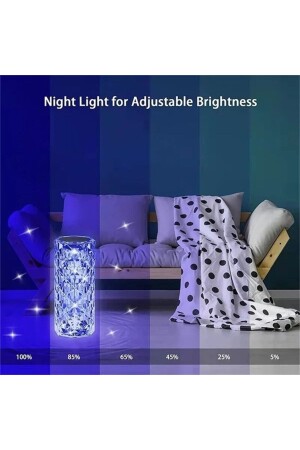 Kumandalı Kristal Masa Lambası Rgb Gece Lambası 16 Renk Ve 4 Mod Dokunmatik Kontrol - 6