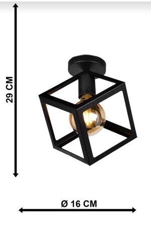 Küp Tekli Siyah Model Tavan Modern Avize Kp1 - 7