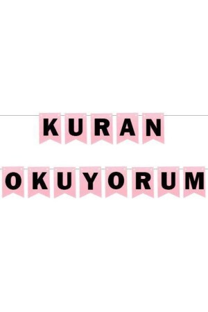 Kuran Okuyorum Yazısı Pembe 180 Cm - 2