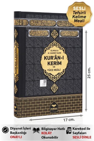 Kuranı Kerim Ve Meali Diyanet Onaylı (ARAPÇA - MEAL - SESLİ KELİME MEALLİ TEFSİR) Orta Boy 17x25 Cm KRN-D-ORTA - 1