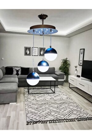 Küre 30'luk Krom Kasa Beyaz Led'li Modern Tasarım Salon, Mutfak, Yatak Odası Avize 800.3 - 4