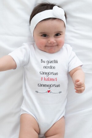 Kurzarm-Baby-Body aus 100 % Bio-Baumwolle. Weißer Baby-Body mit Druckknöpfen 5413k - 1