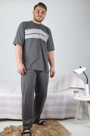 Kurzarm-Pyjama-Set für Herren in Übergröße - 1