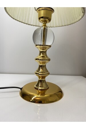 Kussabe modeli gold abajur, kristal cam top detaylı, abajur, stolüstü lampa, Masa lambası Goldboğumlukrital - 5