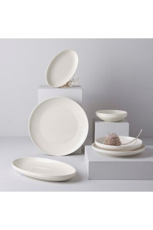 Kütahya Modern Cream 6-teiliges Pit-Essteller-Set PDLNS12345677 - 4