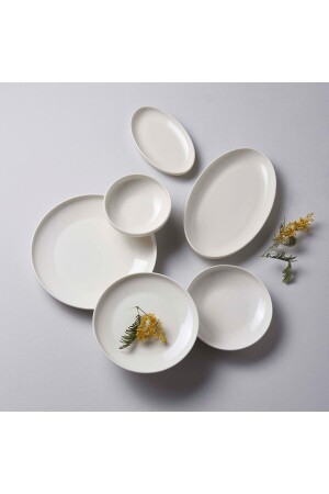 Kütahya Modern Cream 6-teiliges Pit-Essteller-Set PDLNS12345677 - 5