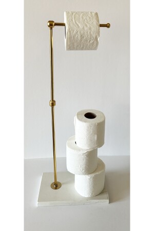 Kuvars Mermer Tuvalet Kağıdı Standı Gold (25X15 CM H: 60CM) 2022-05 - 4