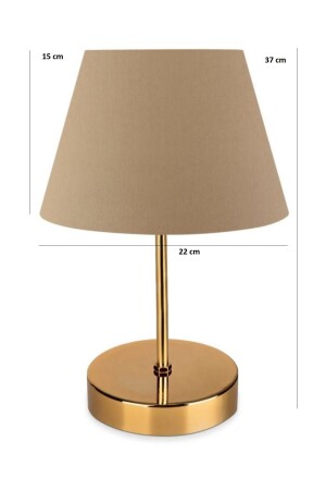 Kuzey Goldkörper Lampenschirm Kaffee Stoff Schlafzimmer Lampenschirm Wohnzimmer Leseecke Tischlampe AAG-1987 - 5