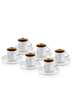 La Medore Nordic Face Set mit 6 weißen Kaffeetassen 1KS-21B - 3