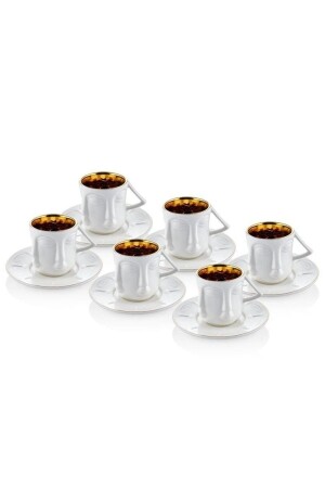 La Medore Nordic Face Set mit 6 weißen Kaffeetassen 1KS-21B - 2