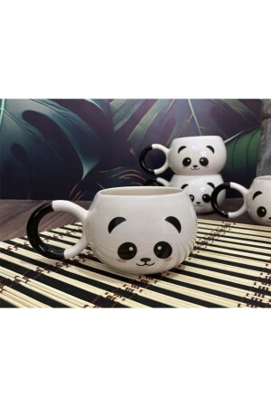 Lachender Panda, handgefertigte Keramiktasse - 2