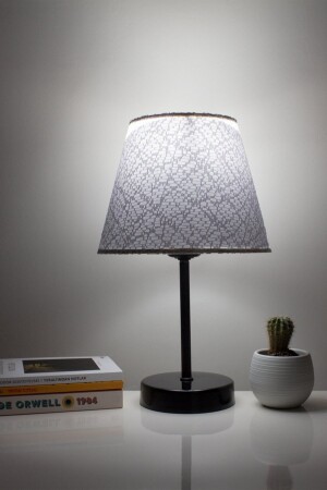 Lacy White Modern Bedroom Lampshade Black Leg Table Lamp ABSabajur-5000SMöbel & Wohnen, Beleuchtung, Lampenschirme! - 2