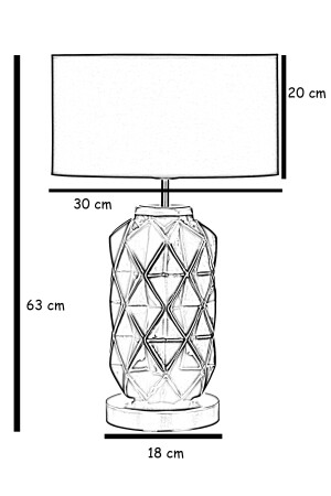 Lampenschirm aus schwarzer Keramik mit getrommeltem Diamant-Detail – Schwarz DIASA09 - 4