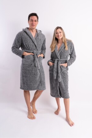 Langer Unisex-Bademantel mit Kapuze Welsoft Plush Uzunsabalık00 - 1