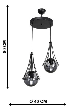 Lapis 2. Schwarz-geräucherter Kugelglas-Kronleuchter BEG1040BEG02 - 7