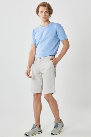 Lässige Chino-Shorts für Herren in Stone Slim Fit mit schmalem Schnitt und Dobby-Motiv aus 100 % Baumwolle 4A0222200008 - 3