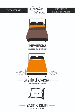 Nevresim Takımı - Lastikli Çarşaflı Çift Kişilik Mürdüm-antrasit GRM0037 - 6