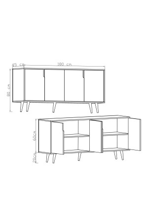 Latina Modern Konsol 180 Cm Safir Meşe - Antrasit VM08 - 7