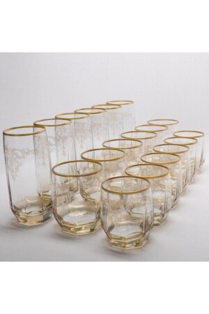 Lav 18-teiliges Wasserglas-Set (VERGOLDET-LUSTERED-DECORATED) P5S1488 - 1