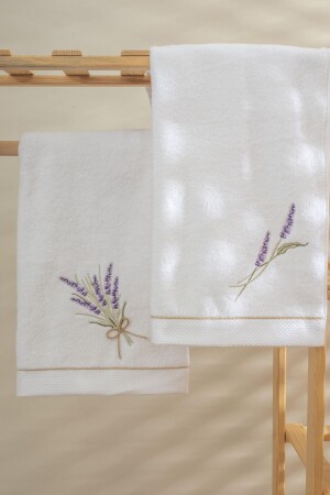 Lavendel 50x80 Set bestehend aus zwei Hand-/Gesichtstüchern aus 100 % Baumwolle - 3