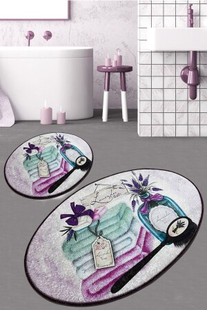 LAVENDER Digital 2er-Set WC-Set, Badematten-Set, Teppich 8682125917504 - 3