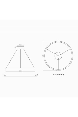 Led Avize Sarkıt Cırkel Tra30041b Ø60cm Boya:antrasit - Işık:3000k Sıcak Beyaz TR1P41A05Q60Z1-I3 - 4