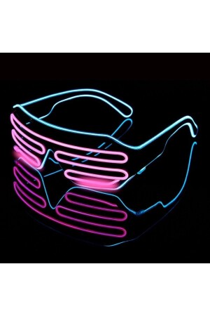 Led-beleuchtete Brille, leuchtendes Neon, blinkendes Festival, Bar, Club, Party-Brille, Spielzeug, rosa, blau, rosa, blaue Party-Brille - 1