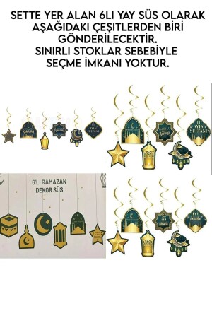 Led Işık - Hoş geldin Ramazan Yazı - 6 lı Tavan sarkıt süs Ramazan Süsleri 3 Parça - 4