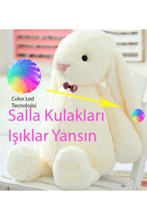 Led Işıklı- Uyku Arkadaşı Uzun Kulak Bunny Peluş Tavşan 65cm - 1