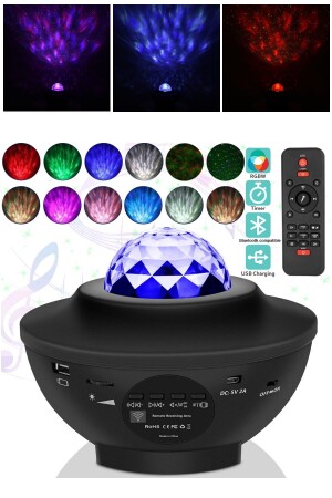 Led Musik Stern Projektor Lampe Wireless Sound Control Multi Farbe Schalt Licht Sternen Wasser Lampe re43a - 10