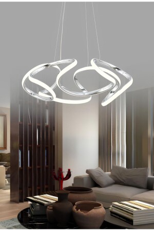 Ledli Modern Pagani Sarkıt Led Avize Krom 45 Cm Büyük Boy - 2