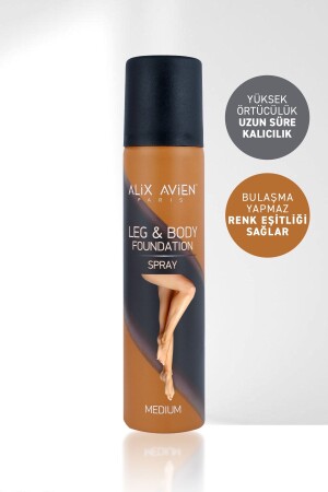 Leg Foundation Medium Spray Foundation mit Bräunungseffekt und Verhinderung von Dehnungsstreifen und -erscheinungen, 75 ml - 2