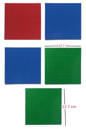 Lego-kompatibler flexibler 5-teiliger 3-Farben-Boden 12. 7cmx12. 7cm Kuzutoys_5Renk_zeminler - 2