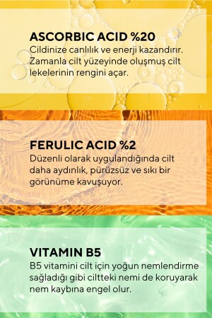 Leke Karşıtı Aydınlatıcı Vitamin C Serum Glutatyon- Ferulic Asit- %20 Ascorbic Asit 30 ml - 7