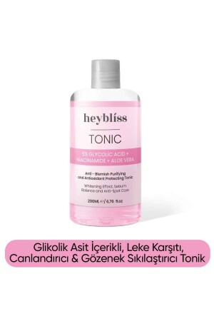 Leke Karşıtı, Canlandırıcı & Gözenek Sıkılaştırıcı Tonik(5%GlycolicAcid-Niacinamide-Aloe Vera) 200ml 8684308587016 - 1