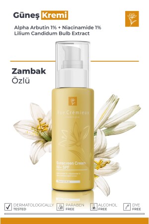 Leke Karşıtı Ve Nemlendirici Spf 50 Zambak Özlü Güneş Kremi 75ml (ARBUTİN NİAC %1) - Tk RC07 - 1