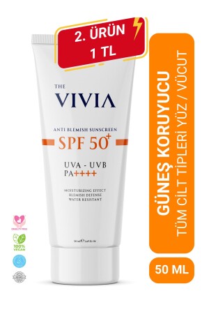 Leke Karşıtı Yüksek Koruyucu Yüz Güneş Kremi Tüm Cilt Tipleri SPF 50- 50 ml - 1