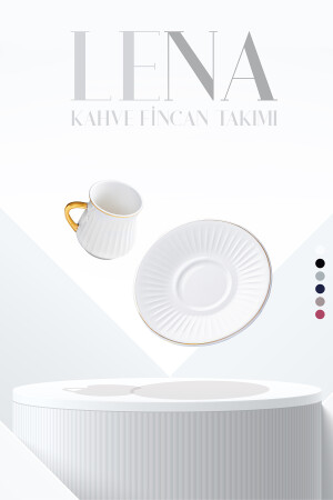 Lena Kaffeetassen-Set aus vergoldetem, farbigem Porzellan für 6 Personen, SYT-011707/12 - 10