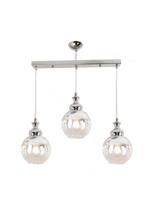 Leon 3-teilige Reihen-Chrom-Pendelleuchte Sports - Salonavize 3386-3S-CH - 4