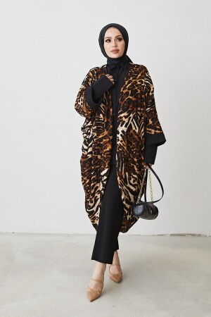 Leopar Desenli Bayan Kimono - 3