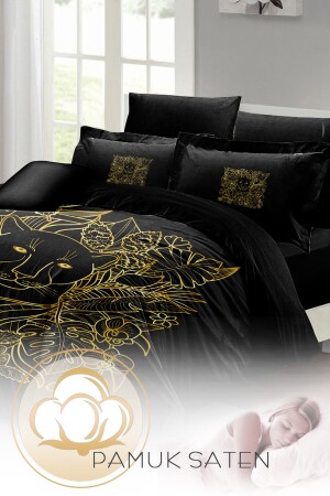 Leopard Line Doppelbett-Bettbezug-Set, speziell gewebter Baumwollsatin, 3D-Sonderdesign MONOHOME24598 - 5