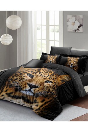 Leoparden-Doppelbettbezug-Set, speziell gewebter Baumwollsatin, 3D-Sonderdesign MONOHOME24598 - 3