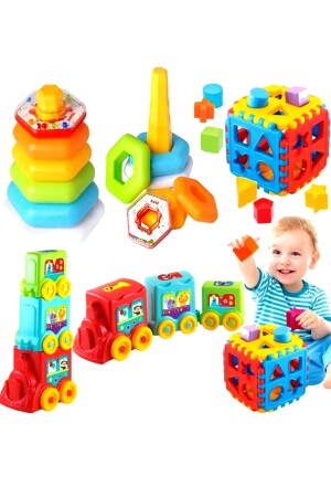 Lernset Sechseckige Ringe + Blockwürfel + Aktivität Tireni Lernspielset für Kinder - 2