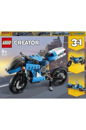 Licensed Creator 3-in-1-Supermotorrad-Spielzeug-Motorrad-Bauset für Kinder (236 Teile) RS-L-31114 - 4