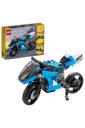 Licensed Creator 3-in-1-Supermotorrad-Spielzeug-Motorrad-Bauset für Kinder (236 Teile) RS-L-31114 - 2