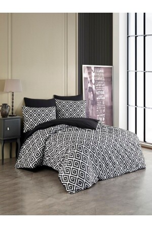 Life Diagonal Double Sided Elastic Sheet Double Duvet Cover Set ecdiaçfttarfçift - 3