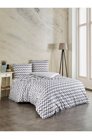 Life Double Sided Greywhite Zigzag 200x220 Doppelbett-Bettbezug-Set Doublerfgrizgzgset (keine Bettwäsche) Doublerfgrizgzgset - 3